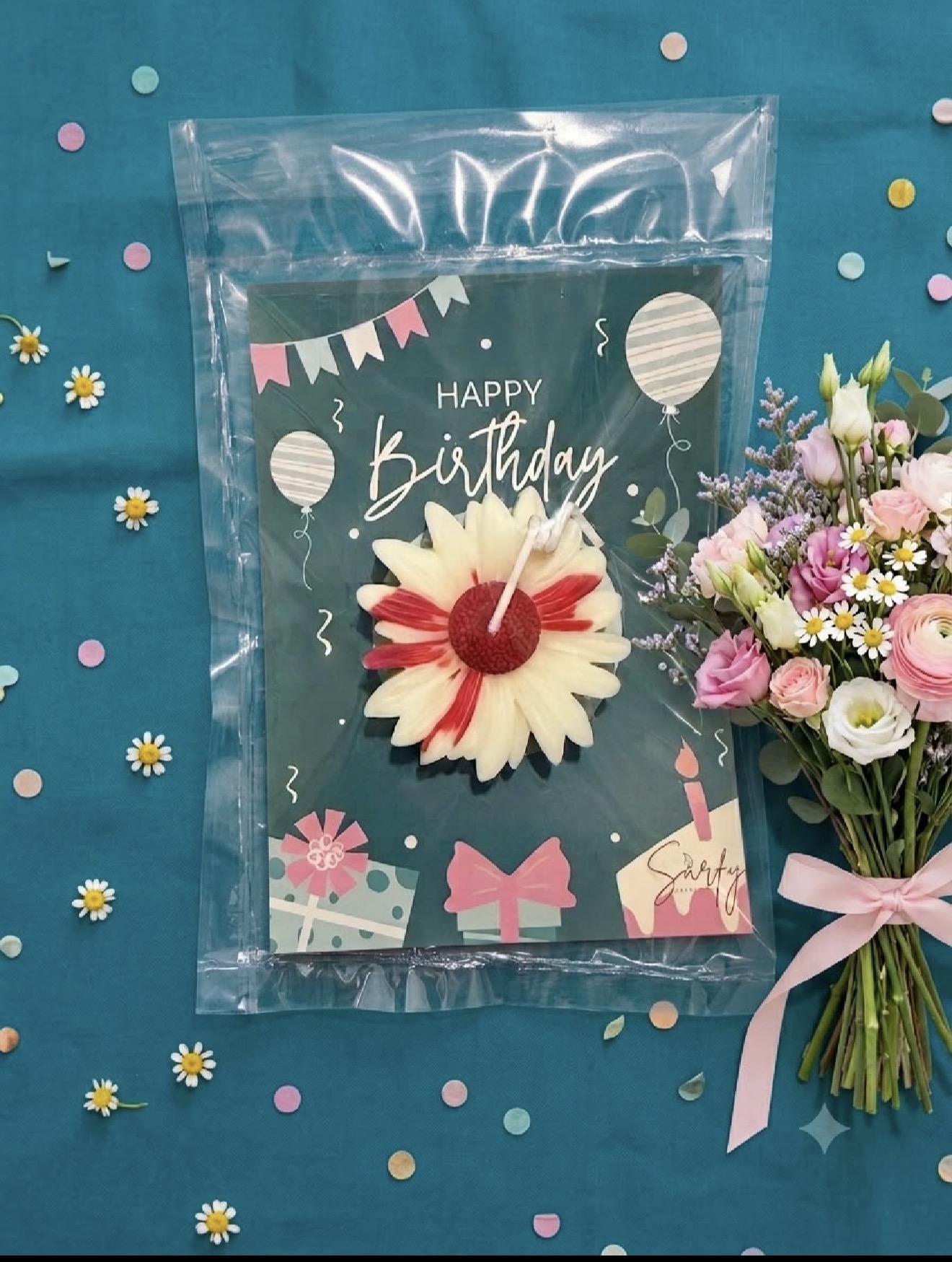 Happy Birthday Floral Wax Seal Card