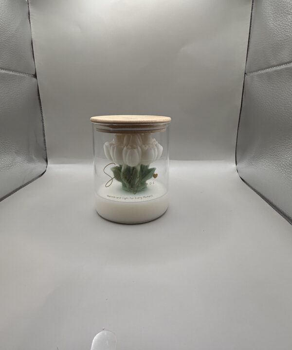 White Rose Jar Candle