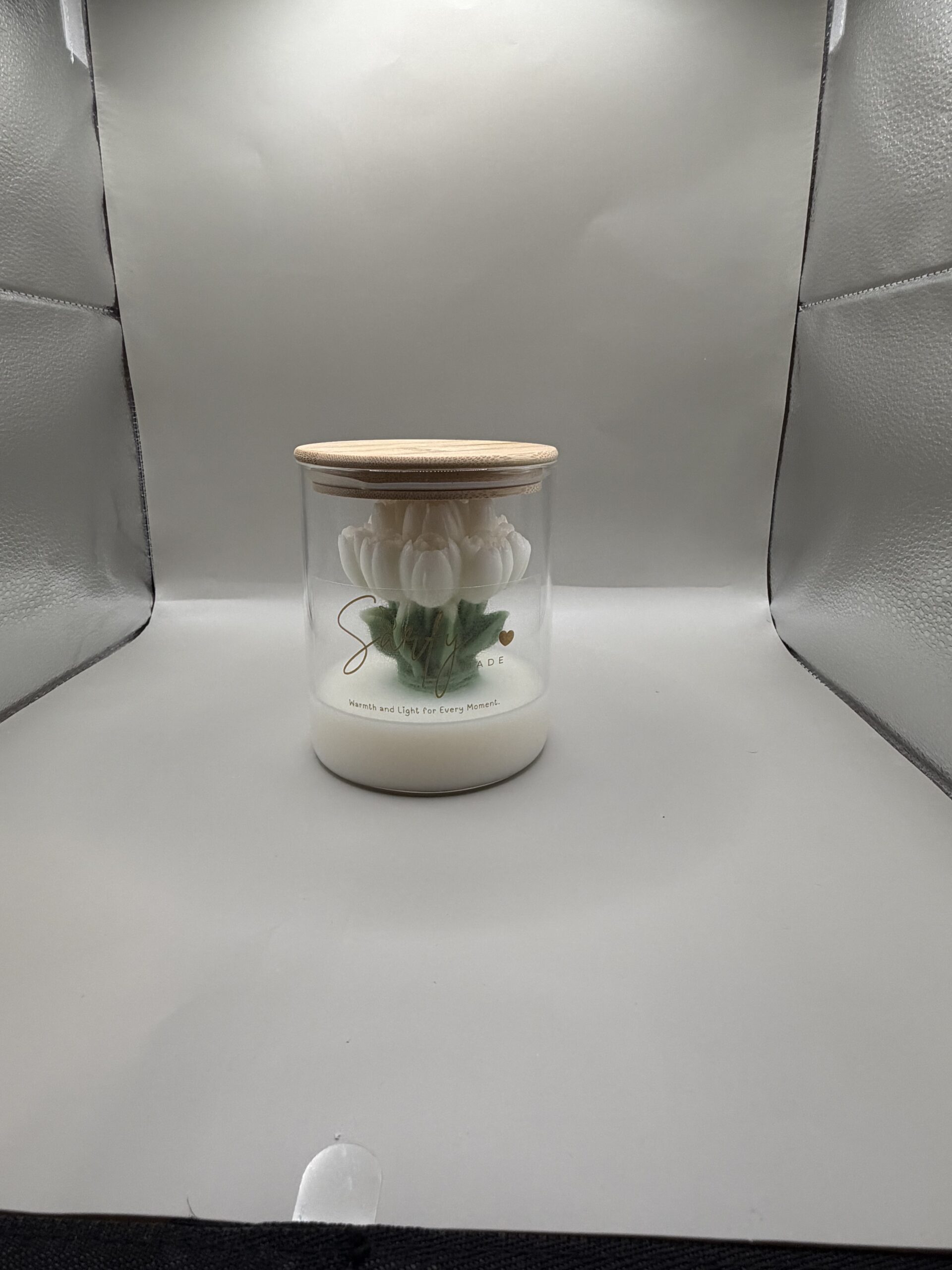 White Rose Jar Candle