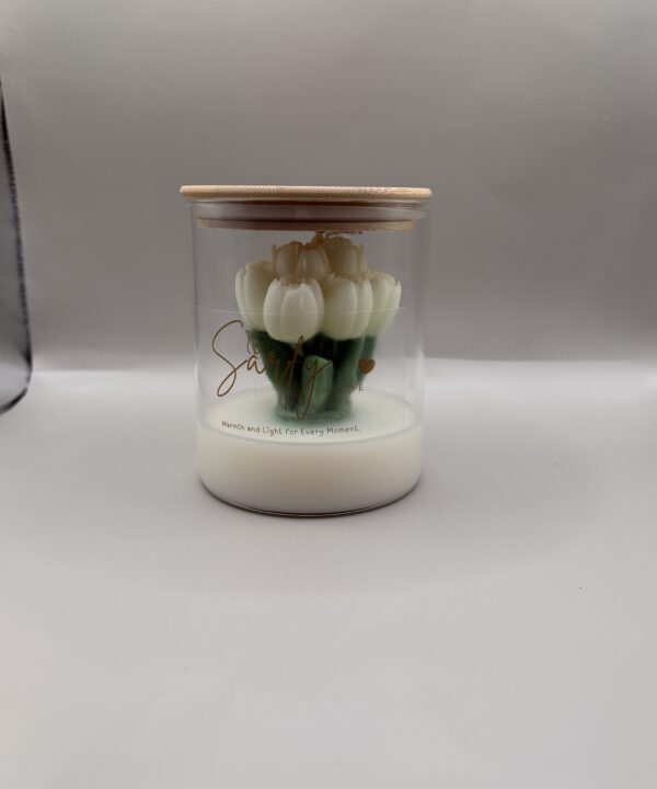 Ivory Tulip Jar Candle