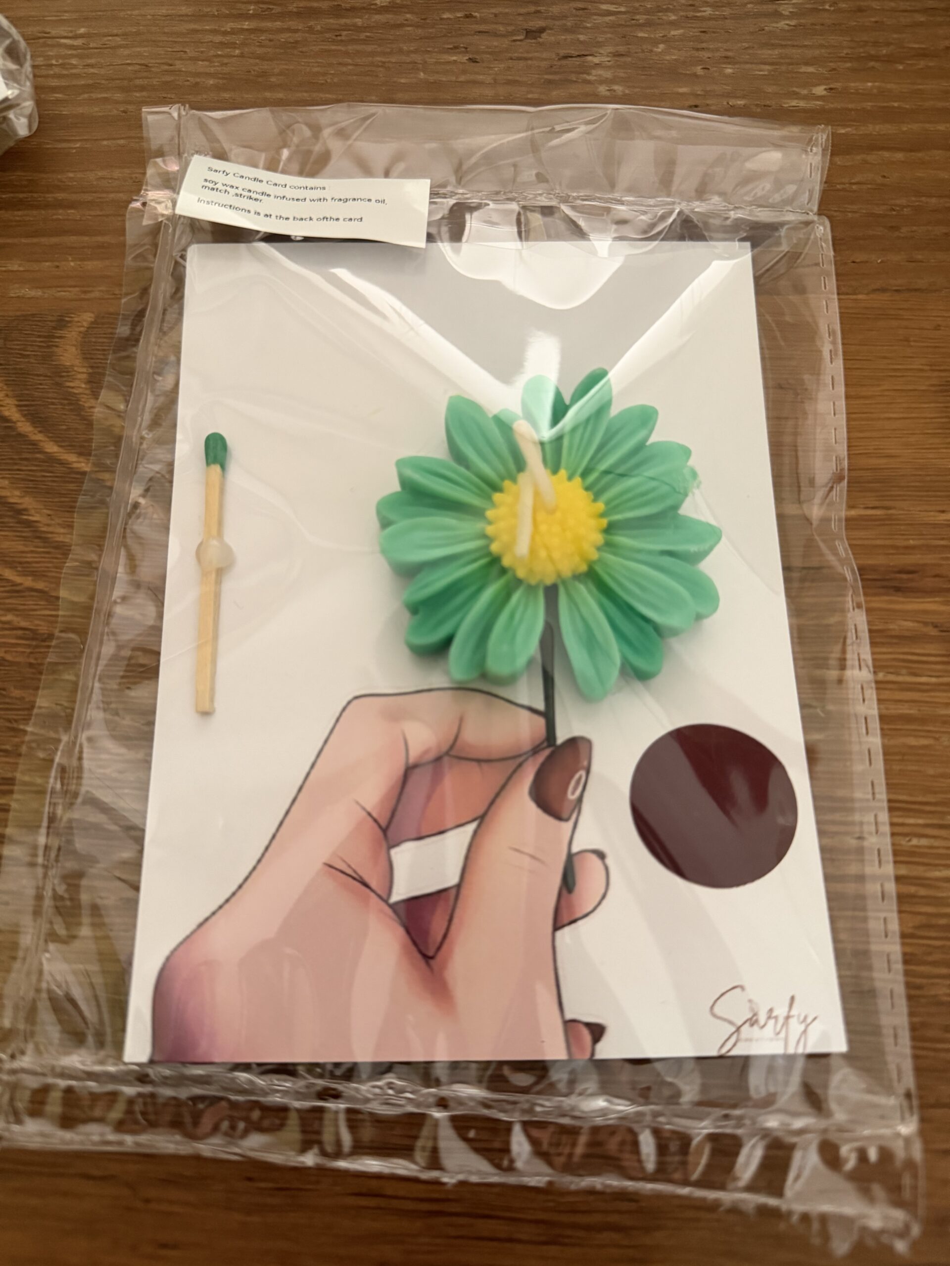 Green Daisy Wax Seal Card