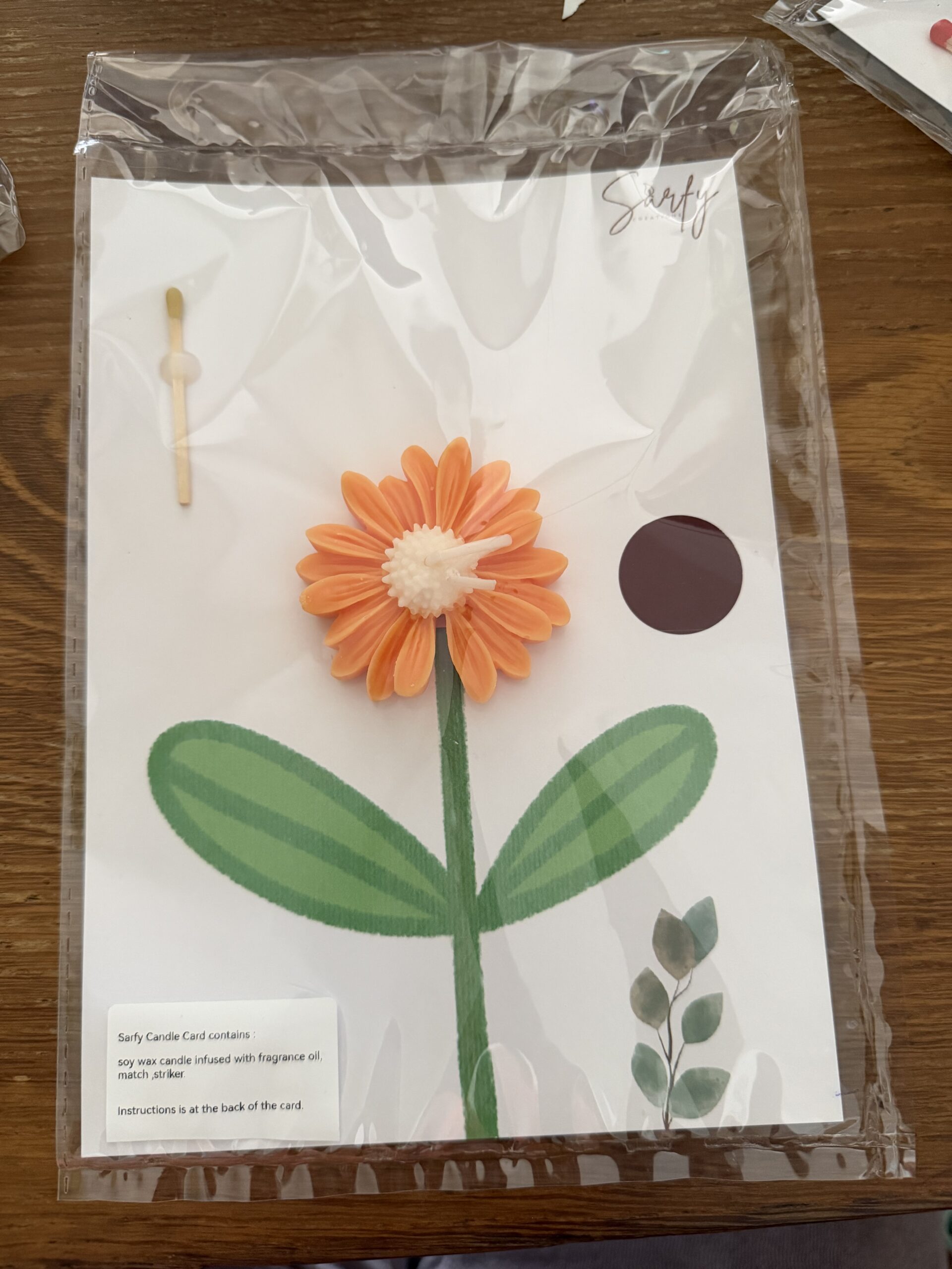 Peach Gerbera Wax Seal Card